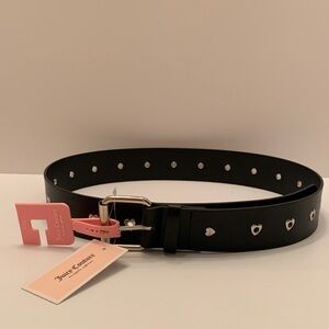 Juicy Couture Black Belt with Heart Accents Women’s Size L/XL